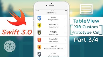 TableView - XIB Custom Cells : Swift 3 [3/4]