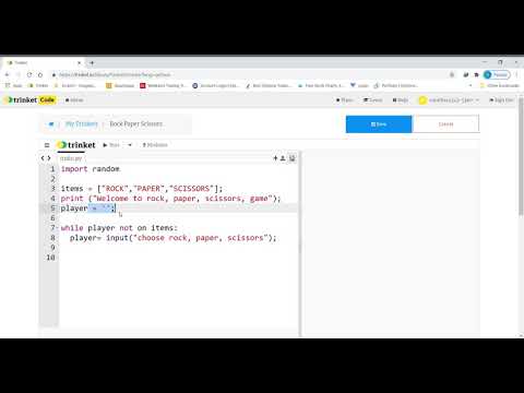 This is a simple tutorial on python (trinket .io).