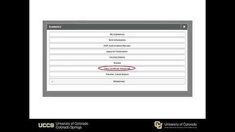 How to Access Your UCCS Unofficial Transcript (UCCS Pre-Collegiate)