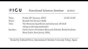 C. Castro Perelman, 20.01.2023: Riemann hypothesis & tachyonic off-shell string scatt. amplitudes