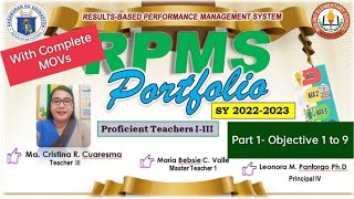 LATEST RPMS PORTFOLIO FOR SY 2022-2023 WITH COMPLETE MOVs (PART 1) OBJECTIVE 1-9