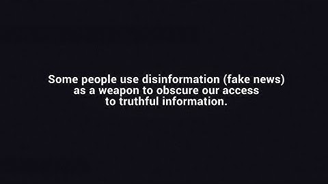 Myth-busting: disinformation
