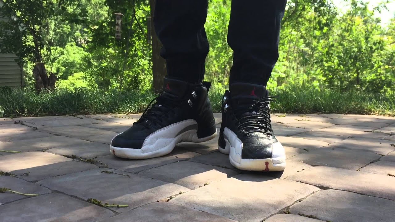 jordan 12 playoff on feet