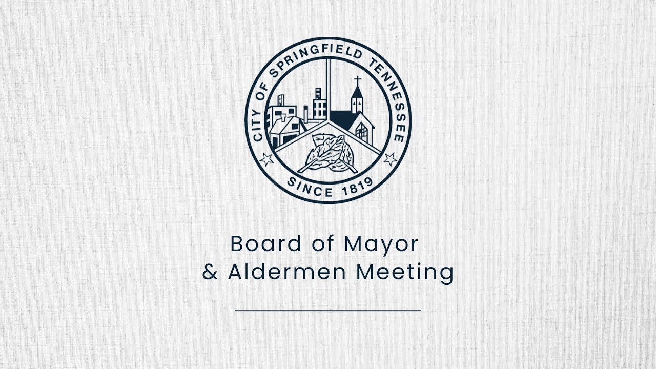 City of Springfield Board of Mayor & Aldermen Meeting -- LIVE January 2026