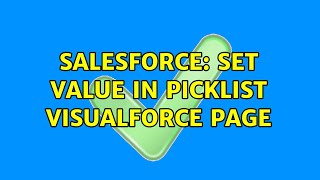 Salesforce: Set value in picklist visualforce page