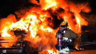 Massive RV Fire: Los Angeles