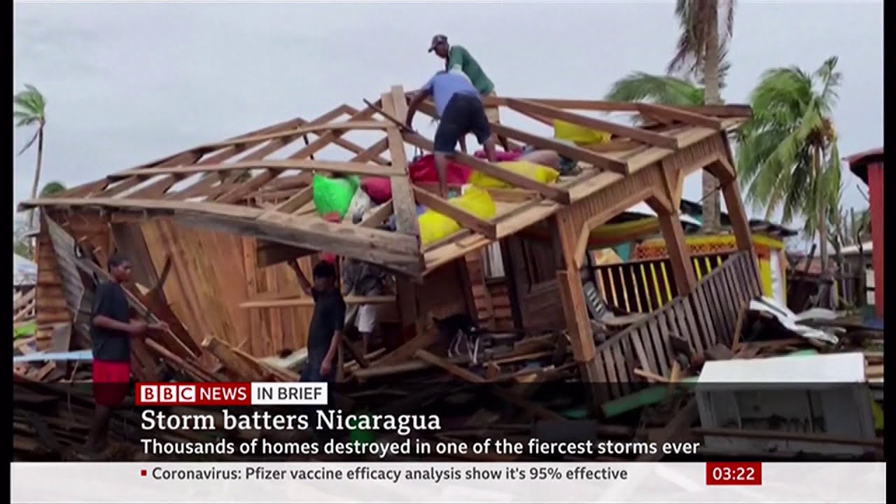 Weather Events 2020 - Storm Iota has battered Nicaragua (update) - BBC - 19th November 2020