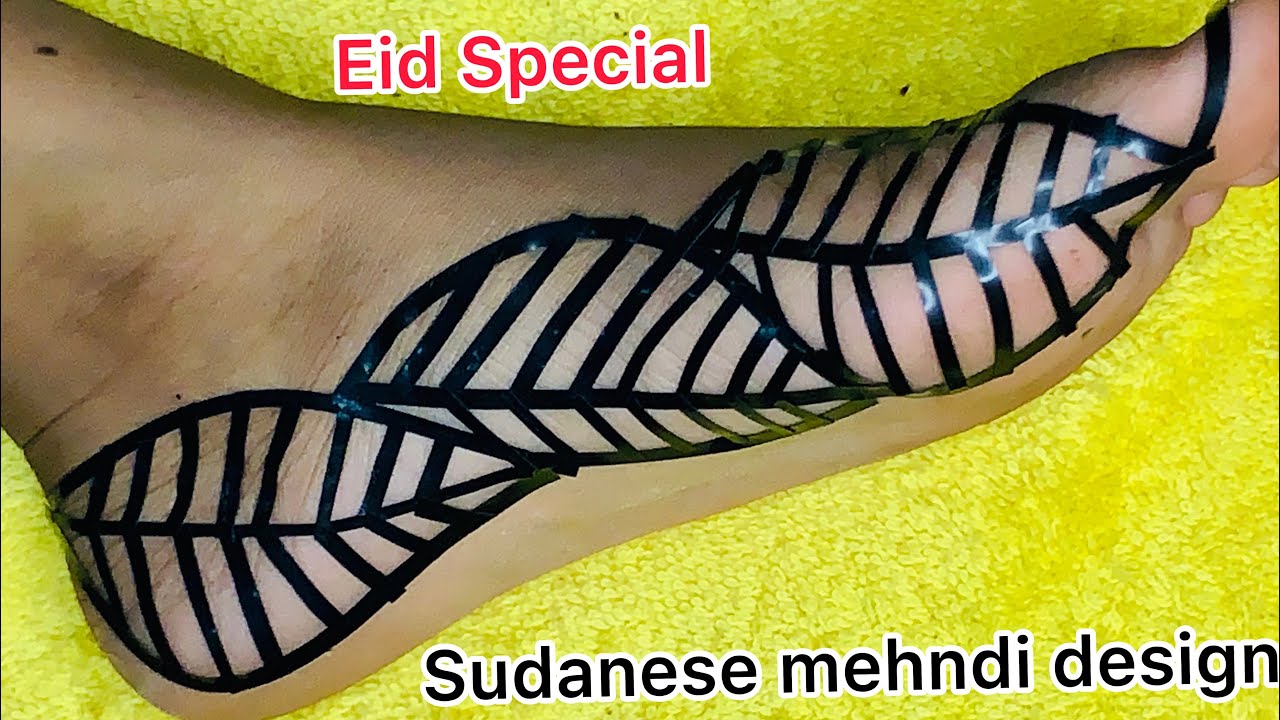 Amazing easy cello tape foot mehndi design trick //sudanese henna