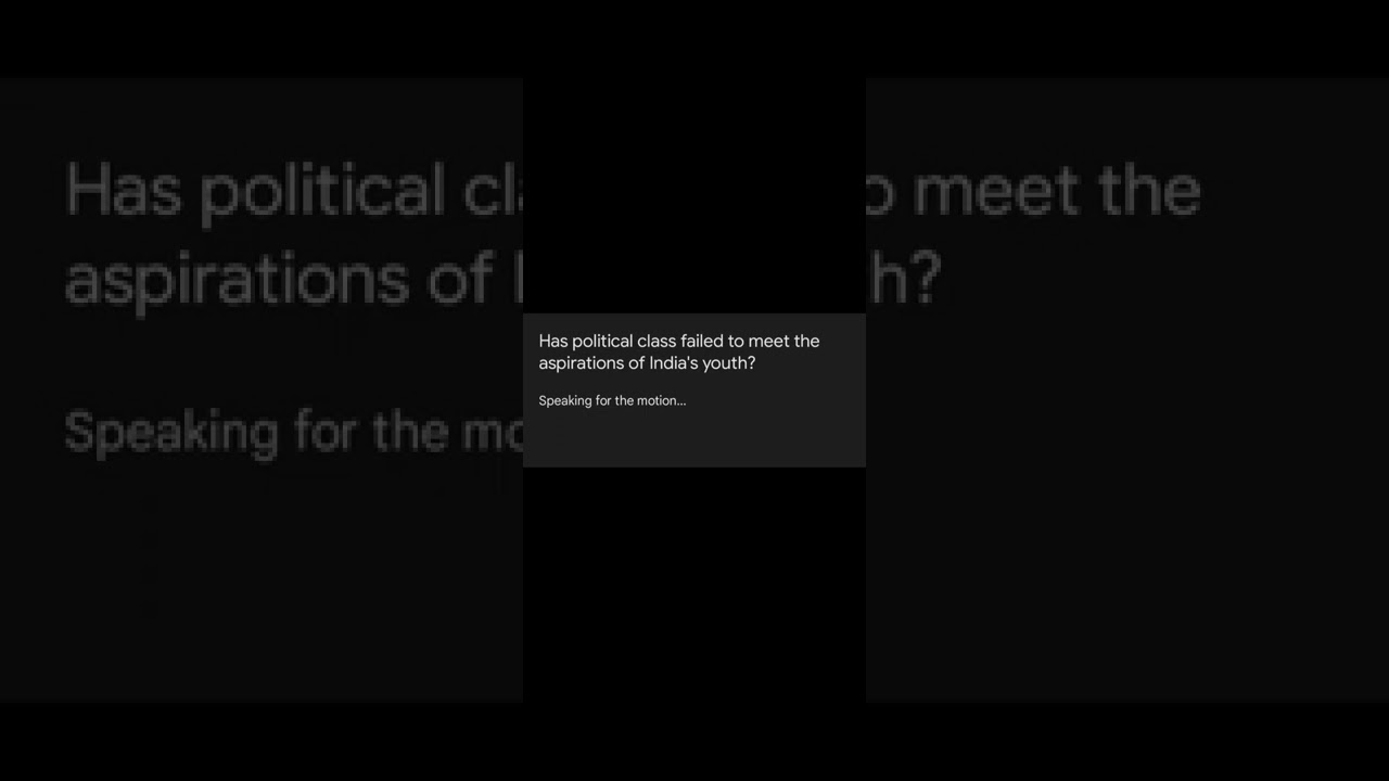 Has political class failed to meet the aspirations of India's youth? | For the motion