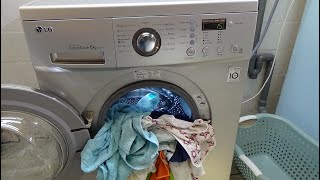 LG F1289TD5 washing machine, Rinse and 800 rpm spin wash program test example movie. 266