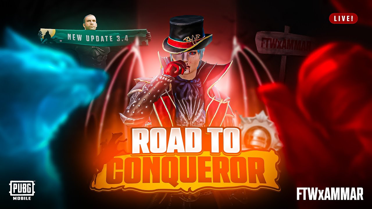 CONQUEROR 2.0 START | UC & RP GIVEAWAY | ROAD TO 10K SUBS | FTW x AMMAR | PUBG MOBILE