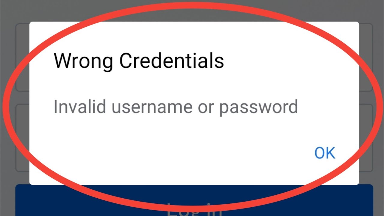 Fix wrong credentials invalid username or password facebook login