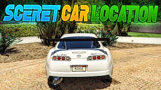 Secret Car Location in GTA V Story Mod | Rare car location in GTA V | Supra MK4 Secret car location