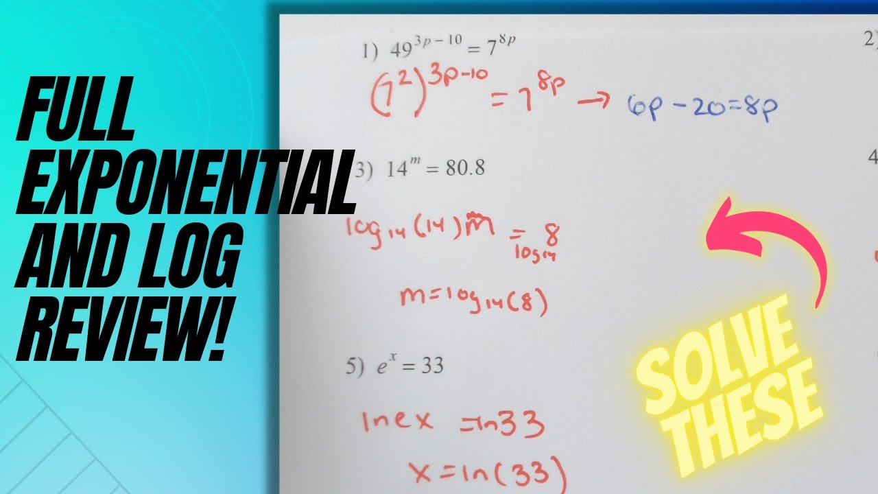 Full Exponential And Log Review YouTube Full Exponential And Log Review YouTube
