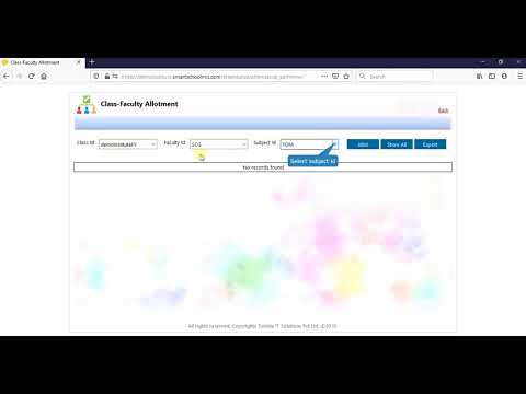How to class faculty allotment in admin login in attendance management system using Smart School MIS