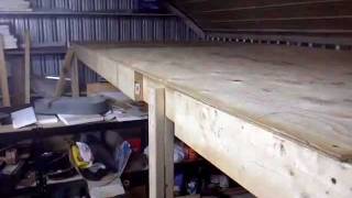 Overhead storage loft in the shop Been wanting to do this for years! Get my junk clutter off the floor and out of the way. I created this video with the YouTube Video
