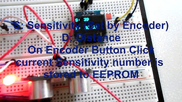 Makerfabs & Visuino Ultrasonic Range Finder, OLED, Rotary Encoder saving to EEPROM