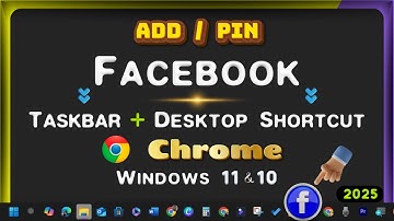 How to Add/Pin Facebook Link/Icon to Desktop & Taskbar Toolbar with Google Chrome on Windows Laptop