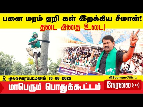 கள் மீதான தடையை நீக்க கோரி பனையேறி கள் இறக்கிய சீமான் | பெரிய தாழை Drone Shots