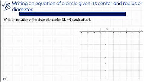 12.06 Writing an equation of a circle given its center and radius or diameter