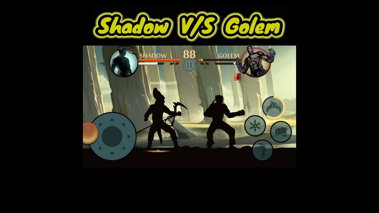 Shadow Fight 2 😎 || Unlimited Power 😈😈 mod || Fight 💪👊With || Shadow V/S Golem ||