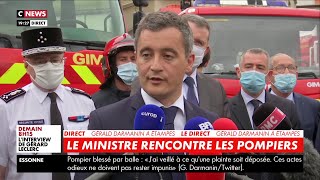 Gérald Darmanin donne des nouvelles du pompier blessé par balle