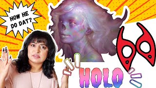 How To Paint HOLOGRAPHIC SKIN Like @apterus-illustrations ! 🌈 Iconic Art Techniques In Krita ❤