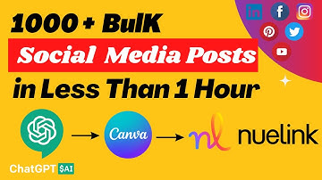Create Bulk Social Media Post Using ChatGPT, Canva & Schedule With Nuelink (1000+ Post in 1 Hour)