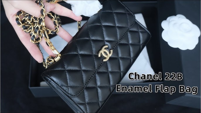 New CHANEL 23B Classic Flap Large Long Wallet Caviar Leather BIG Gold CC  Bag