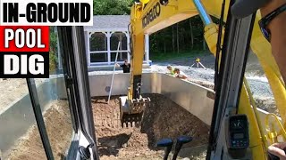 Dig To Build Swimming Pool with a Kobelco Excavator