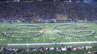 Video game half time show by the uc berkeley marching band on november
3rd 2007. games featuring pong, tetris, mortal kombat, pokemon, zelda
and mario.