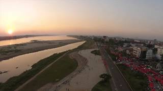 Drone Flight: Vientiane, Laos: Mekong River and Buddha Park