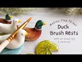 Diy brush rests with air dried clay watercolor and resin 