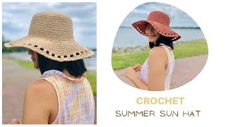 Crochet Sun Hat Tutorial: Raffia crochet hat tutorial with FREE patterns Crochet projects for summer