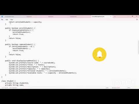 Codsoft Internship-Task 5(Java Programming)STUDENT COURSE REGISTRATION SYSTEM