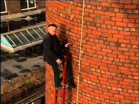 Fred Dibnah laddering a chimney (Part 2)