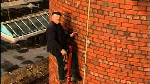 Fred Dibnah laddering a chimney (Part 2)