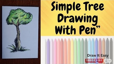 Simple Tree Drawing with Pen | Easy Tree Sketch for Beginners | Draw It Easy