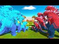 Blue Ice Spider Godzilla Squad VS 7 Levels of Red SpiderGodzilla – Size Battle! | ARBS