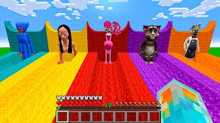 CHOOSE THE RIGHT TURBO SLIDE in MINECRAFT animation?MOMMY LONG LEGS HUGGY WUGGY MOMO TALKING CAT