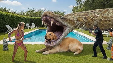 Brave Heroes Save Poor Dog From Deadly Giant Mutant Python🐍