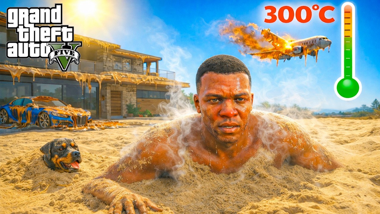 Franklin est le SEUL SURVIVANT d'une Vague de CHALEUR Extrême (+300°C) | GTA 5 Mods