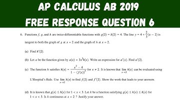 AP Calculus AB 2019 Free Response question 6