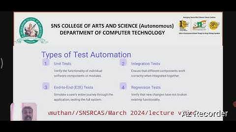 K.Amuthan |Assistant Professor | Test Automations|SNS Institutions| Lecture video