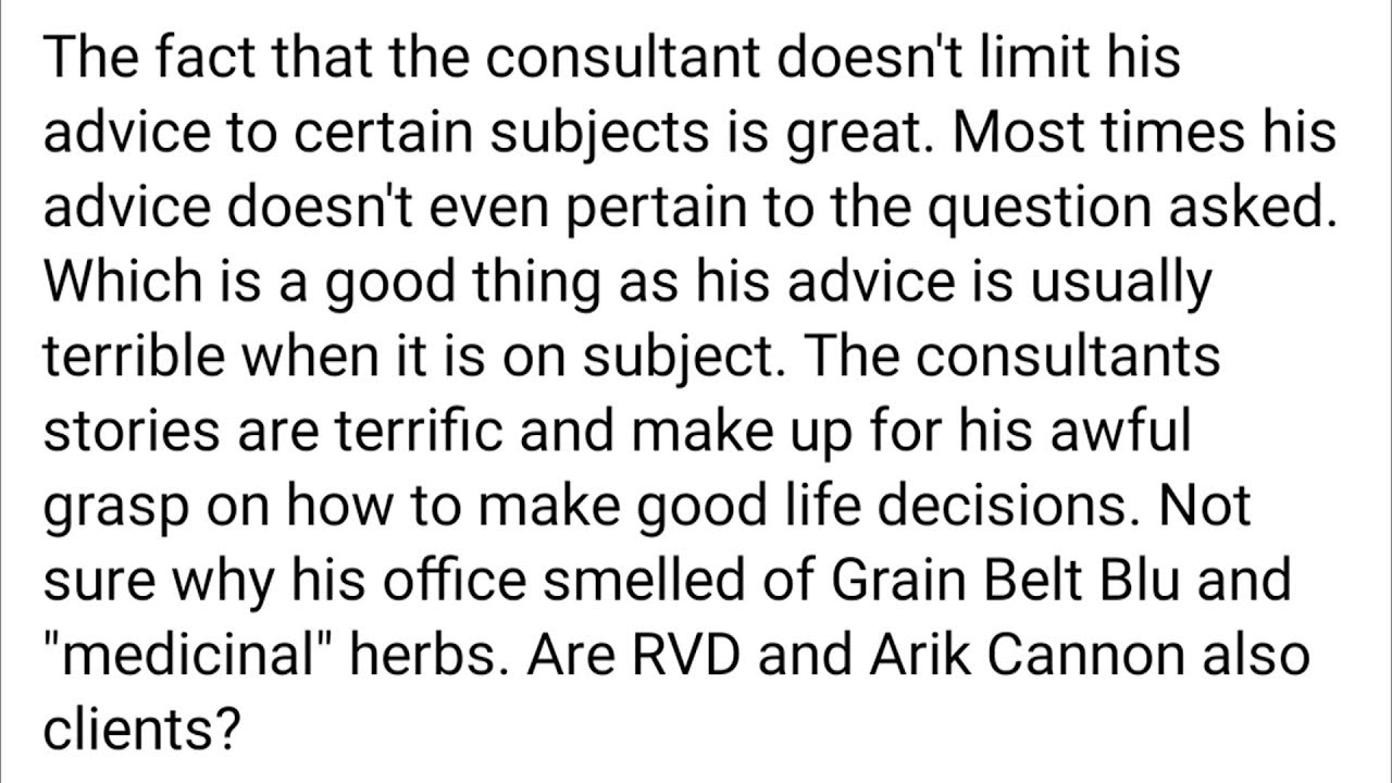 Ep 3: Rave Reviews w/The Consultant