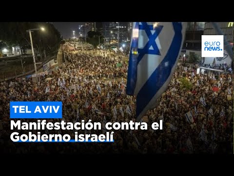 Los israelíes se manifiestan para exigir el alto el fuego en Gaza y la renuncia del primer …