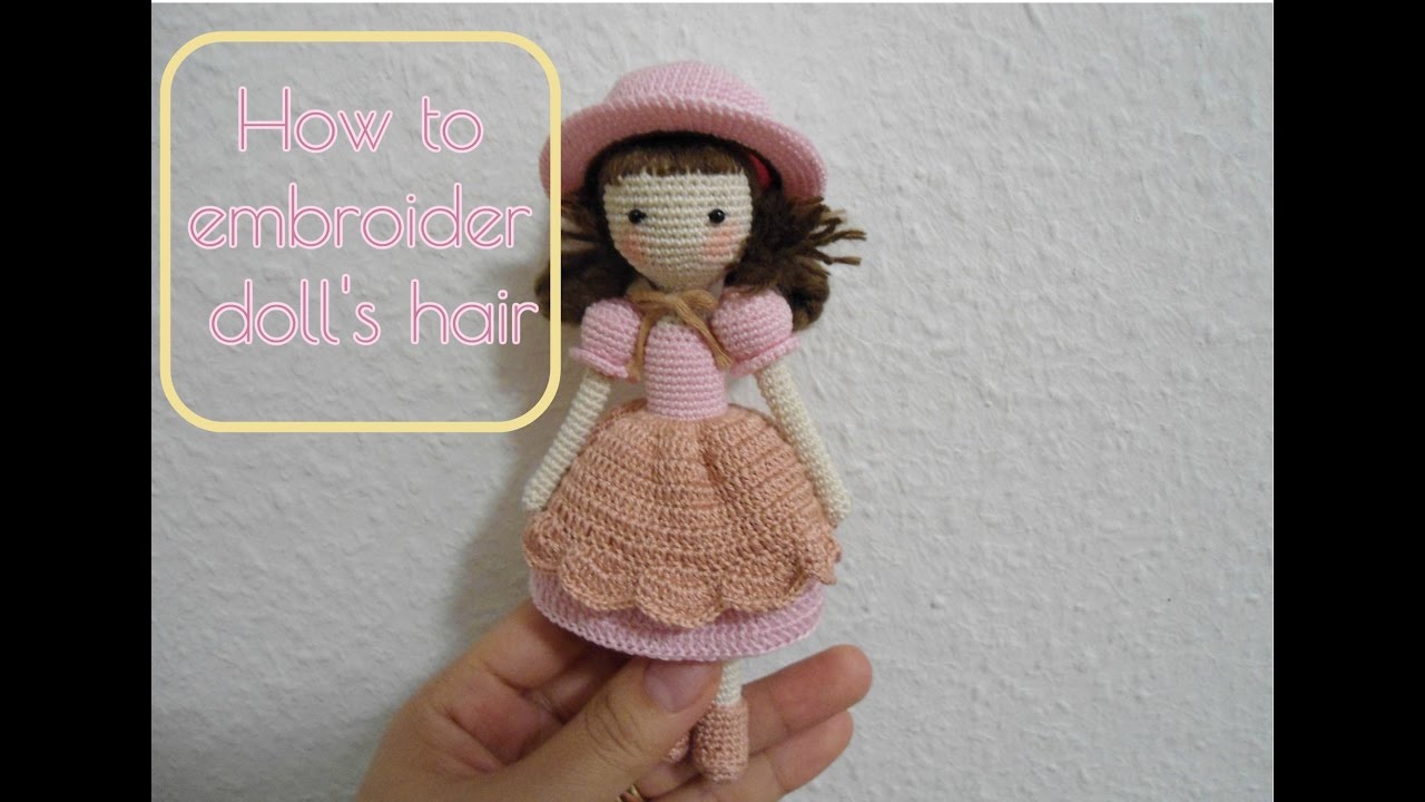 How to embroider doll's hair - YouTube