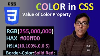 Color in CSS | Color and Background value (Hex, RGB, hsla and color name) | CSS tutorial lesson-4