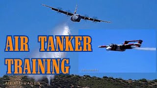 Spectacular aerial firefighting training practice with OV-10s, MAFFS C-130s, King Airs.
