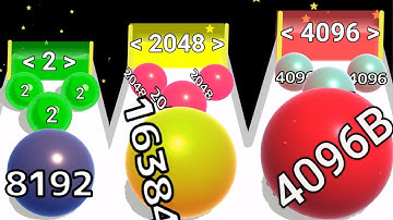 Satisfying mobile game - Merge Race 2048 - ball run 2048 gameplay max level part 3